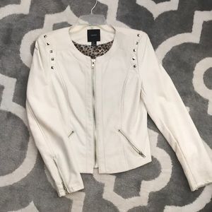 Forever 21 White Leather Jacket